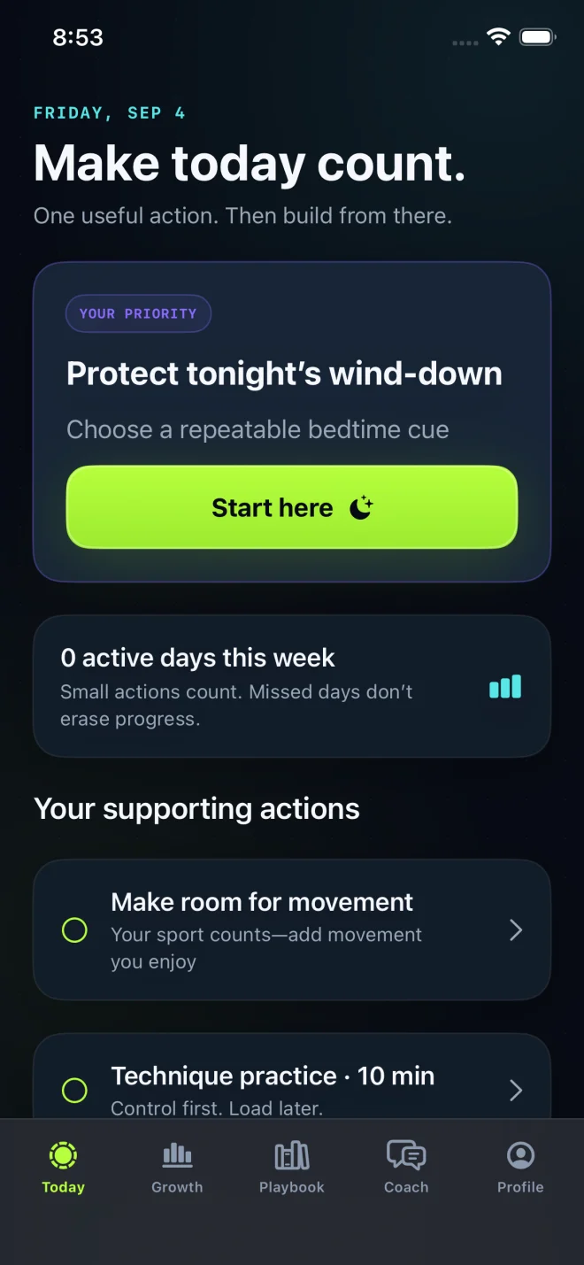 Growthmaxing app daily priorities